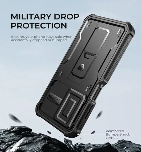 The case installed on the phone with the screen protector visible