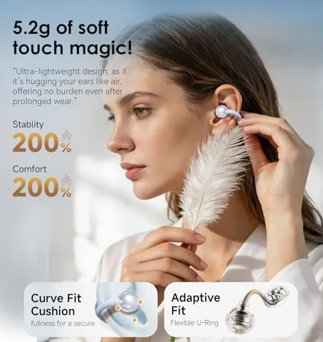 Another view of the King Lucky Clip-On Earbuds Gen 3, Open-Ear Wireless Bluetooth 6.0