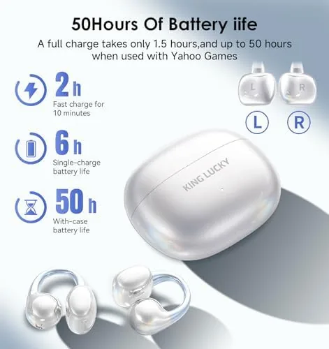 The King Lucky Clip-On Earbuds Gen 3, Open-Ear Wireless Bluetooth 6.0 compared in context