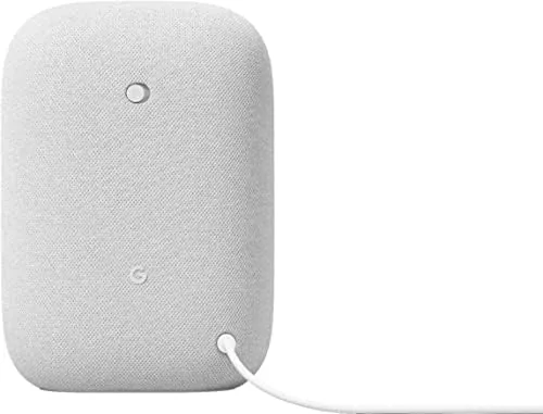 Close up of the touch controls on top of the Google Audio speaker