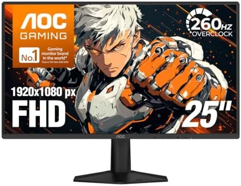 Overview of the AOC 25" Gaming Monitor FHD 260Hz Overclocked IPS G-SYNC Compatible