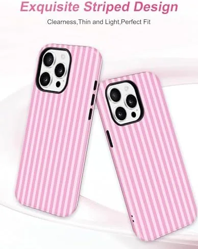 Close look at the Jusy Magnetic Striped Phone Case for iPhone 16,Dark Pink | build quality