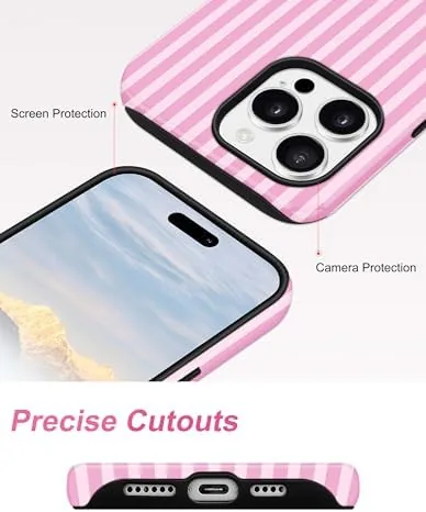 Another view of the Jusy Magnetic Striped Phone Case for iPhone 16,Dark Pink |