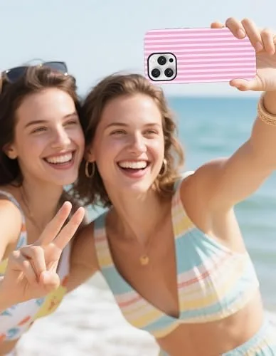 The Jusy Magnetic Striped Phone Case for iPhone 16,Dark Pink | compared in context