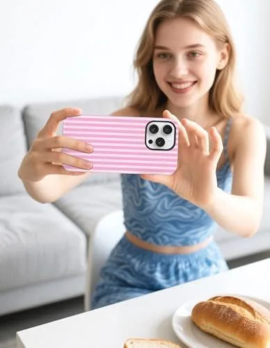 Testing the Jusy Magnetic Striped Phone Case for iPhone 16,Dark Pink | over two weeks
