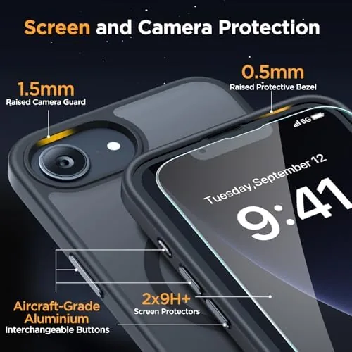The miracase installed on the phone with the screen protector installed