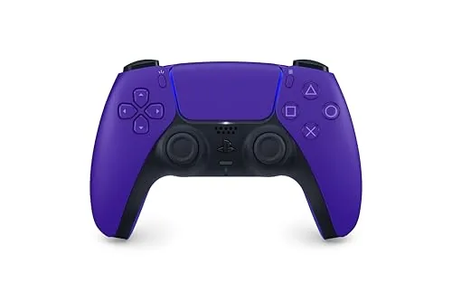 The DualSense Galactic Purple controller on a desk