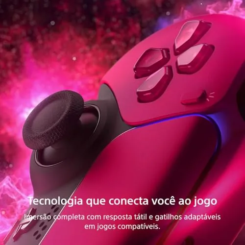 The Cosmic Red controller next to the standard white and Galactic Purple models