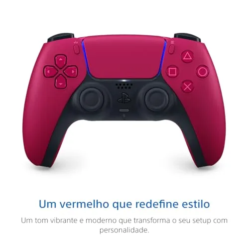 The Cosmic Red controller connected with a wired headset