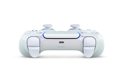 The Chroma Pearl controller next to a standard white DualSense