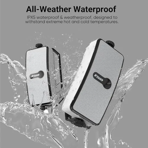 The Inwa Upgraded 200W Outdoor Bluetooth Speakers Pair - IPX5 Waterproof compared in context