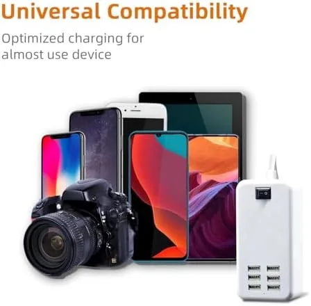 Another view of the USB Charger Station Multi Port, Portable 6 Ports Chargers for