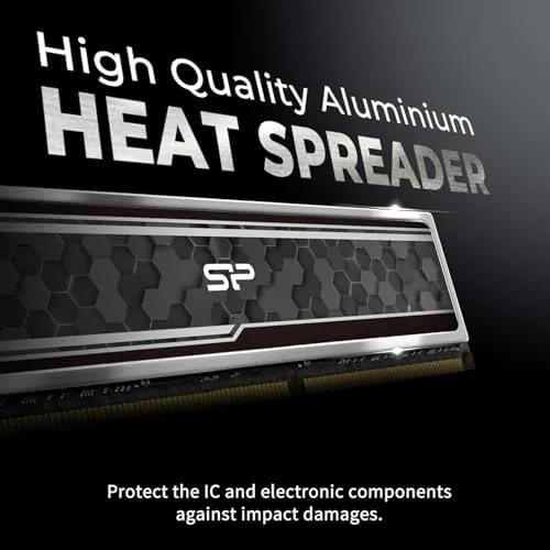 Close-up of the Silicon Power RAM heatsink and label