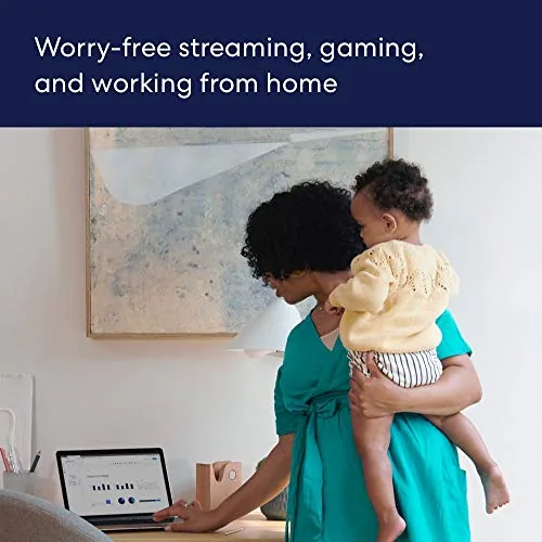Another view of the Amazon eero 6 mesh wifi system - Supports internet plans