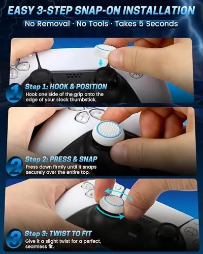 A thumb grip being removed and reinstalled to check fit and residue