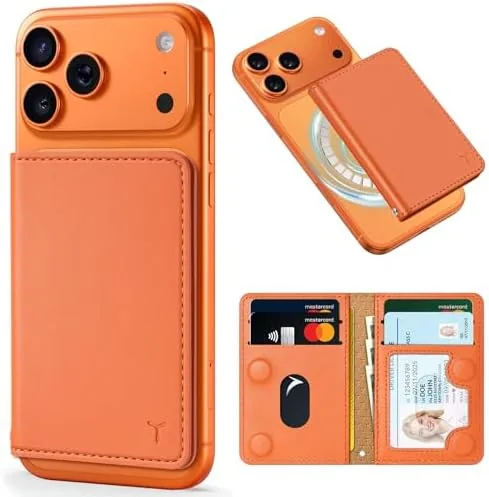 TUCCH for Magsafe Wallet with 6 Card Holders, RFID Blocking, Orange | Clear ID Review: Tested and Rated