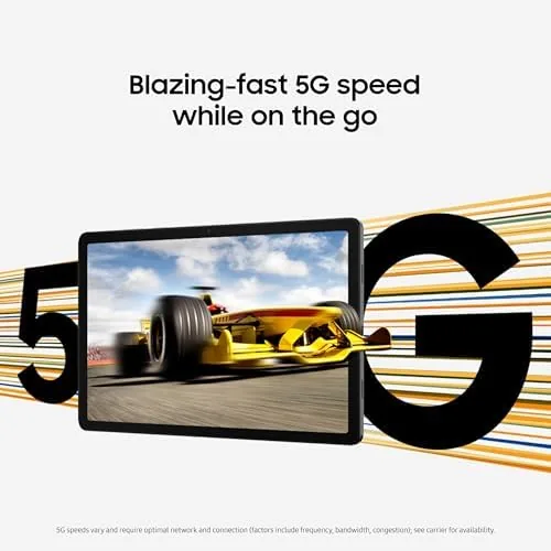 Tablet screen showing a video player with vivid colors and stereo speakers
