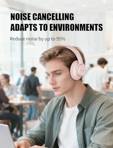 Close look at the KVIDIO Hybrid Active Noise Cancelling Headphones, Wireless Bluetooth Headphones Over build quality