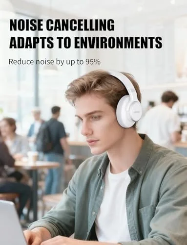 Close look at the KVIDIO Hybrid Active Noise Cancelling Headphones, Wireless Bluetooth Headphones Over build quality
