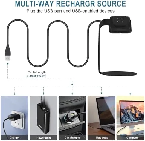 The Charger for Fitbit Sense/Sense 2/Versa 3/Versa 4 Smartwatch Charging Stand in real use