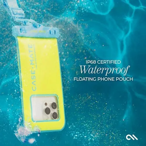 The Case-Mate 2 Pack IP68 Waterproof Phone Pouch - Citrus Splash in real use