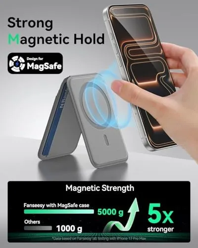 Close look at the for MagSafe Wallet with Stand, 5 Card Holder, Slim Leather build quality