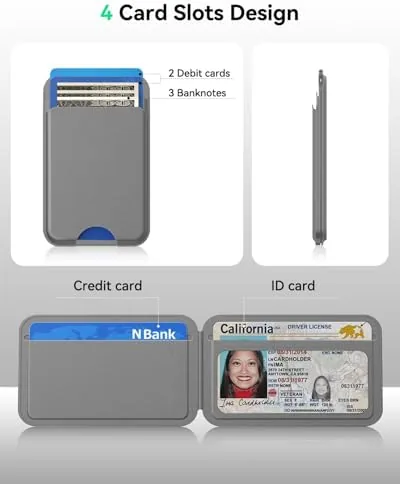 The for MagSafe Wallet with Stand, 5 Card Holder, Slim Leather in real use