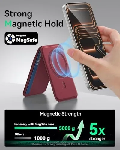 Close look at the for MagSafe Wallet with Stand, 5 Card Holder, Slim Leather build quality