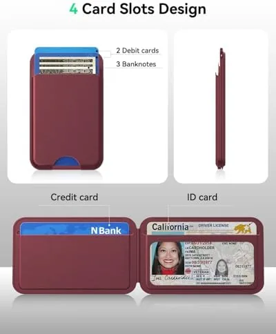 The for MagSafe Wallet with Stand, 5 Card Holder, Slim Leather in real use