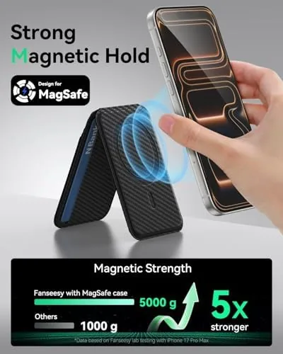 Close look at the for MagSafe Wallet with Stand, 5 Card Holder, Slim Leather build quality