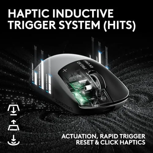 The Logitech G PRO X2 SUPERSTRIKE Wireless Gaming Mouse - Black/White in real use