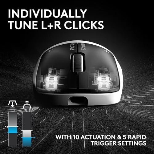 The Logitech G PRO X2 SUPERSTRIKE Wireless Gaming Mouse - Black/White compared in context