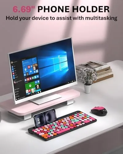 The Colorful Wireless Keyboard and Mouse Combo - Round Keycaps, 2.4GHz in real use