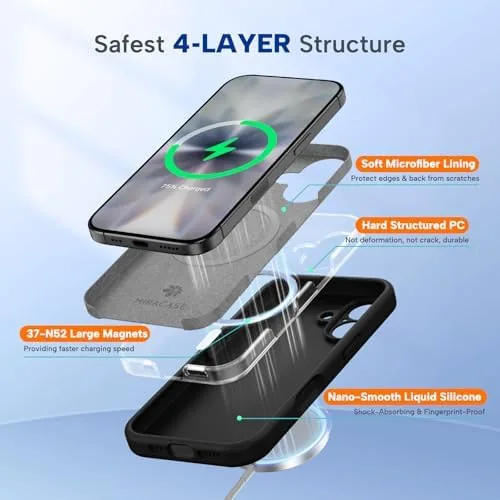 The Miracase Silicone & Magnetic for iPhone 17 Case, Black | in real use
