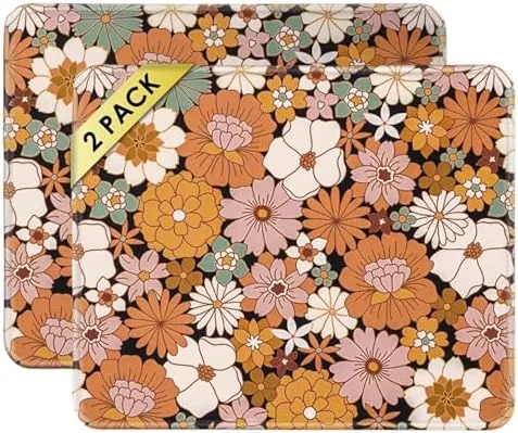 Overview of the FROGIGO Mouse Pad with Stitched Edges - Cute Floral Mousepad