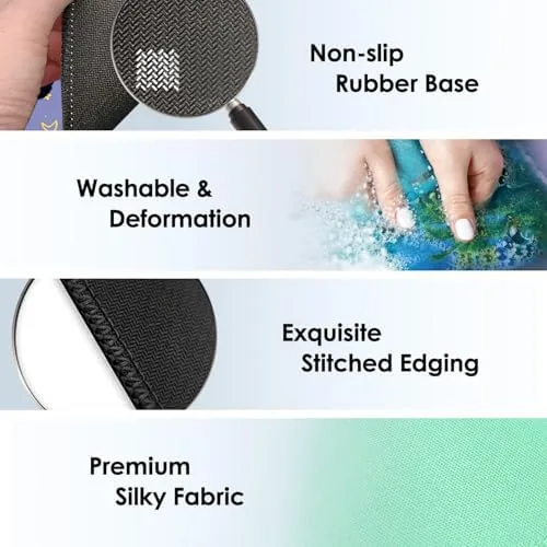 Another view of the FROGIGO Mouse Pad with Stitched Edges - Cute Floral Mousepad