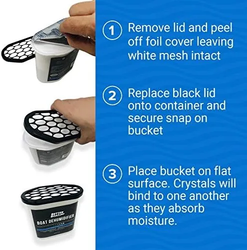 The Moisture Absorber 6 Pack with Activated Charcoal Dehumidifier Bucket | in real use