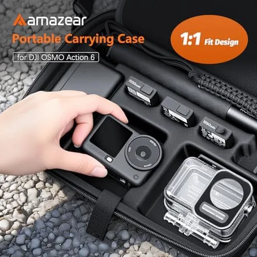 Close look at the AMAZEAR Carrying Case for DJI Osmo Action 6/5 Pro/4 Accessories build quality