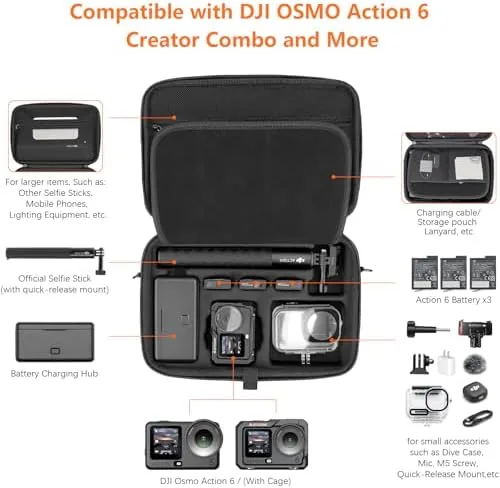 The AMAZEAR Carrying Case for DJI Osmo Action 6/5 Pro/4 Accessories in real use