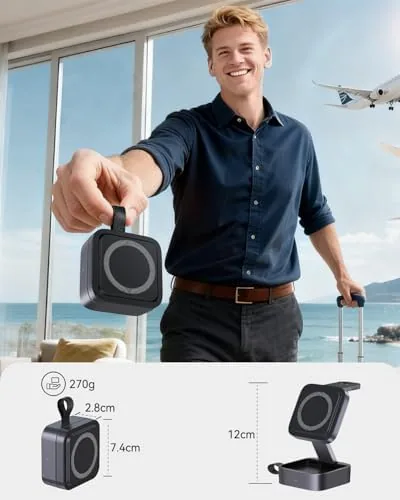 Close look at the 3 in 1 Wireless Charging Station for Apple Devices, Magnetic build quality