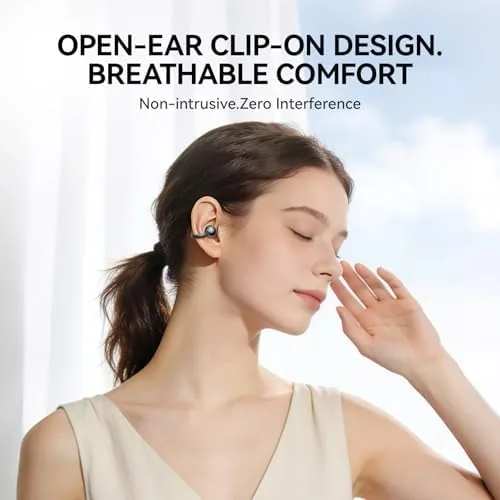 Close look at the Clip On Earbuds Open Ear Ear Buds Wireless Bluetooth 5.4 build quality