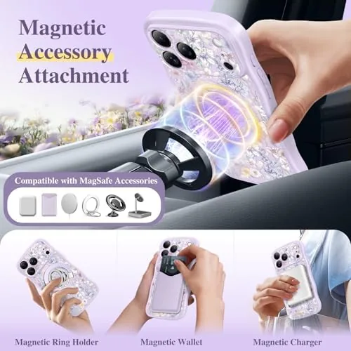 The GVIEWIN for iPhone 17 Pro Case Compatible with MagSafe Curly in real use