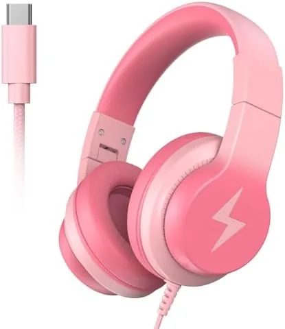Overview of the Candy Bila USB C Kids Headphones for School,Wired Over-Ear for