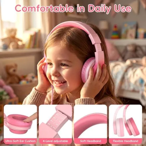 Another view of the Candy Bila USB C Kids Headphones for School,Wired Over-Ear for