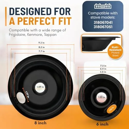 Close look at the Electric Stove Drip Pans Set of 4 (2 x 6-Inch build quality