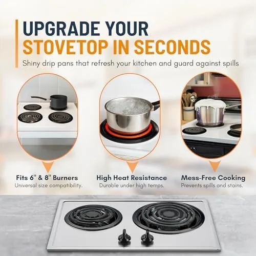 The Electric Stove Drip Pans Set of 4 (2 x 6-Inch in real use