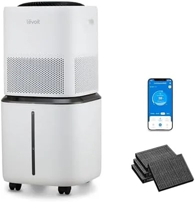 The Levoit Superior 6000S humidifier standing in a large open living area