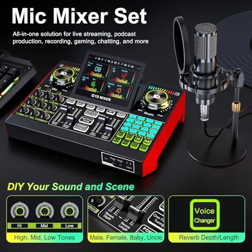Close look at the Voice Changer with Sound Board, Podcast Equipment Bundle for PC build quality
