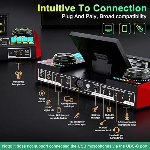 Another view of the Voice Changer with Sound Board, Podcast Equipment Bundle for PC