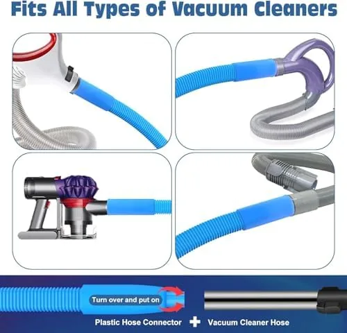 Close view of the brush nozzle and vacuum adapter at the end of the flexible shaft